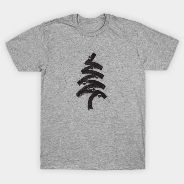 Christmas Tree Chalk Sketch T-Shirt by GeeTee